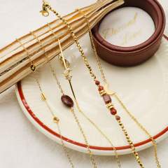 Natural stone series dainty stainless steel bracelet