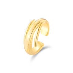 Irregular shape real gold plated alloy rings