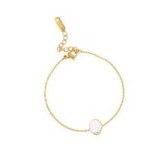 Natural stone series dainty stainless steel bracelet
