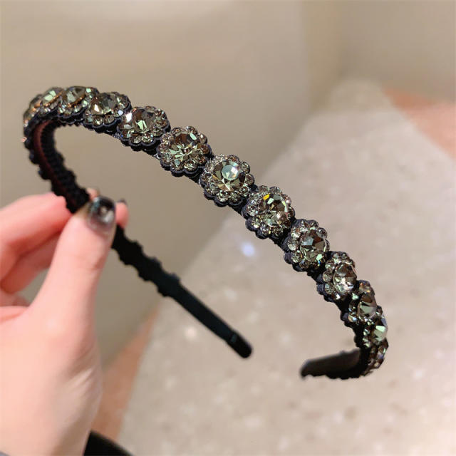 Korean fashion luxury crystal statement headband