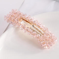 Hot sale color crystal beads snap hair clips