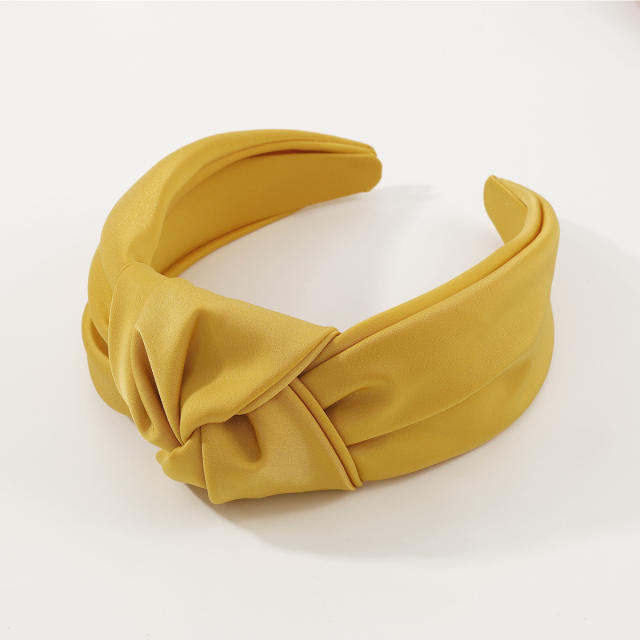 Personality plain color easy match knotted headband