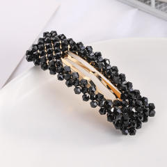 Hot sale color crystal beads snap hair clips