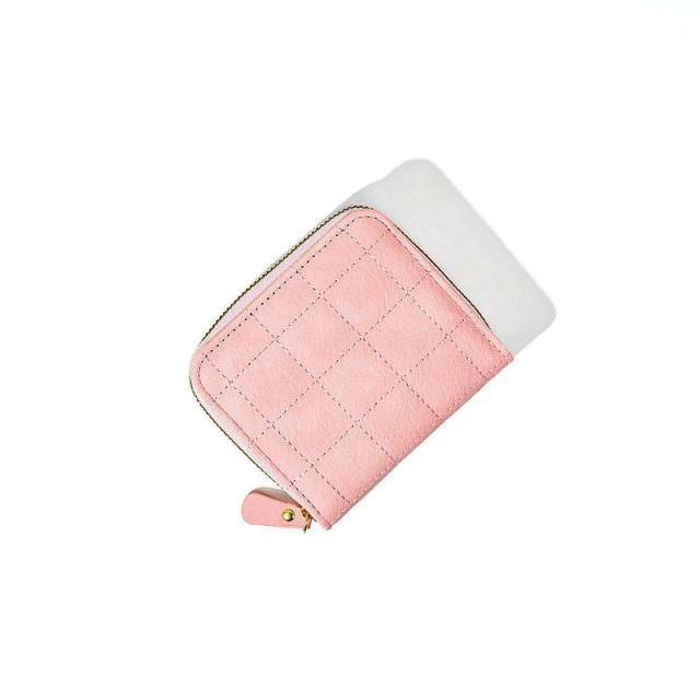Cute design plain color PU leather wallet