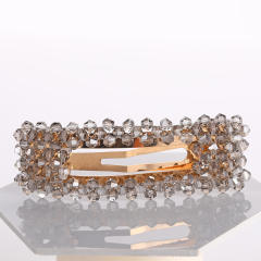Hot sale color crystal beads snap hair clips