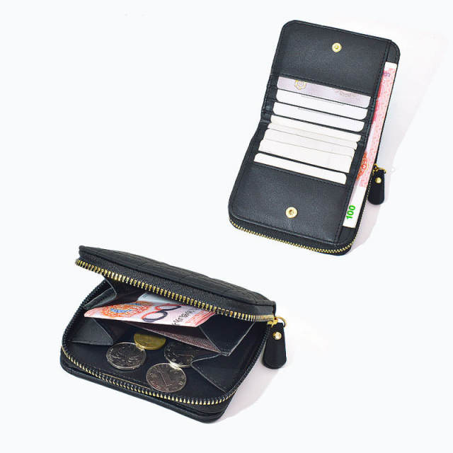 Cute design plain color PU leather wallet