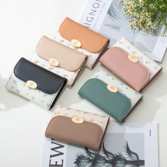 Korean fashion spring color flower pattern wallet