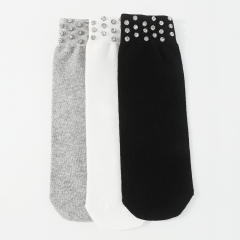 Personality breathable cotton rhinestone socks