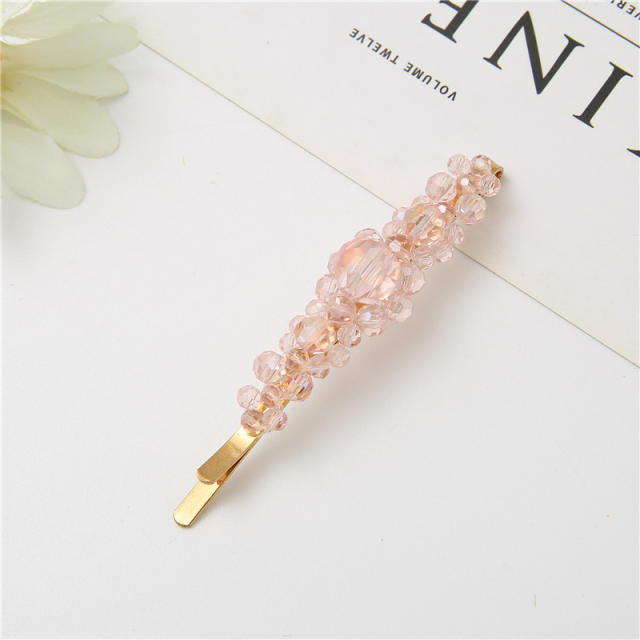 INS concise crystal beads bobby pins