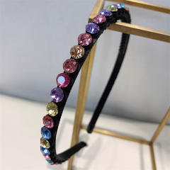 Korean fashion color crystal statement headband