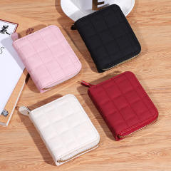 Popular plain color PU leather wallet