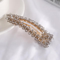 Hot sale color crystal beads snap hair clips