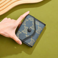 Vintage pattern checkered houndstooth PU material wallet