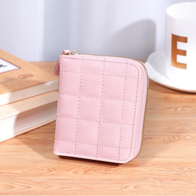 Popular plain color PU leather wallet