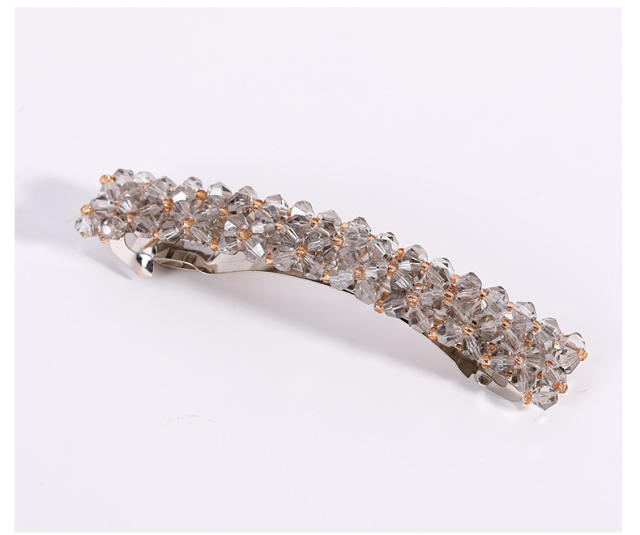 Korean fashion ins trend crystal beads french barrette hair clips