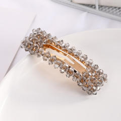 Hot sale color crystal beads snap hair clips
