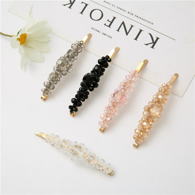 INS concise crystal beads bobby pins