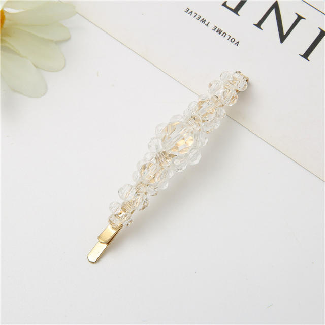 INS concise crystal beads bobby pins
