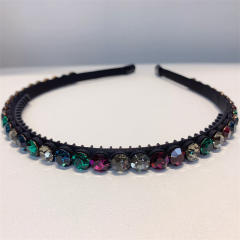 Korean fashion color crystal statement headband