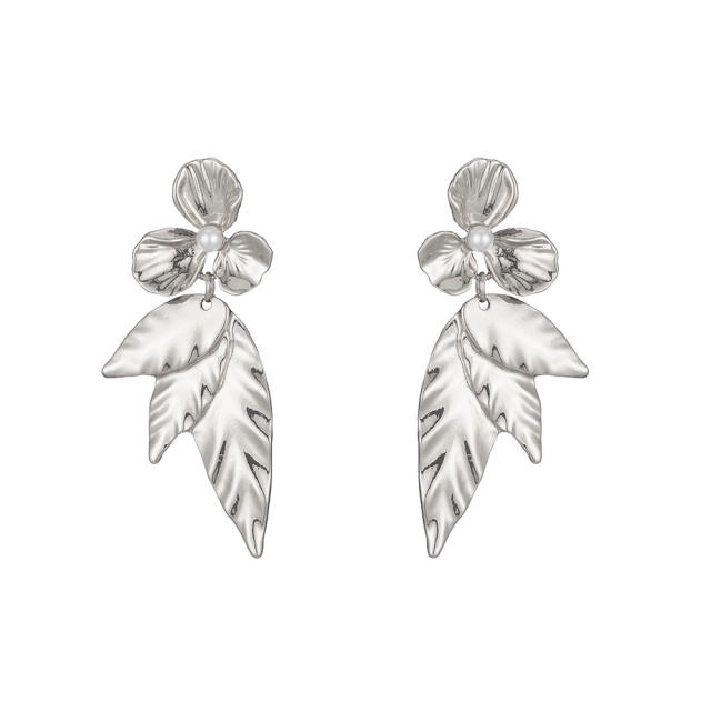 Occident fashion metal leaf design geometric earrings