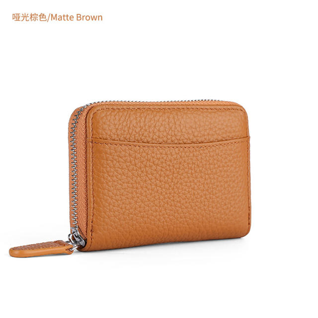 RFID leather coin purse card wallet