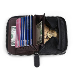 RFID leather coin purse card wallet