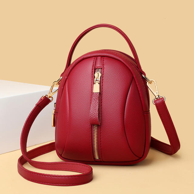 Korean fashion simple design leather crossbody bag