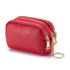 Korean fashion mini size plain color leather coin purse wallet