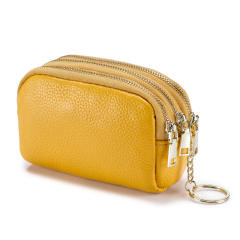 Korean fashion mini size plain color leather coin purse wallet
