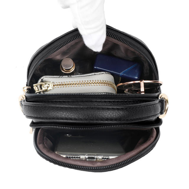 Korean fashion simple design leather crossbody bag
