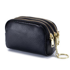 Korean fashion mini size plain color leather coin purse wallet
