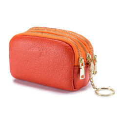 Korean fashion mini size plain color leather coin purse wallet