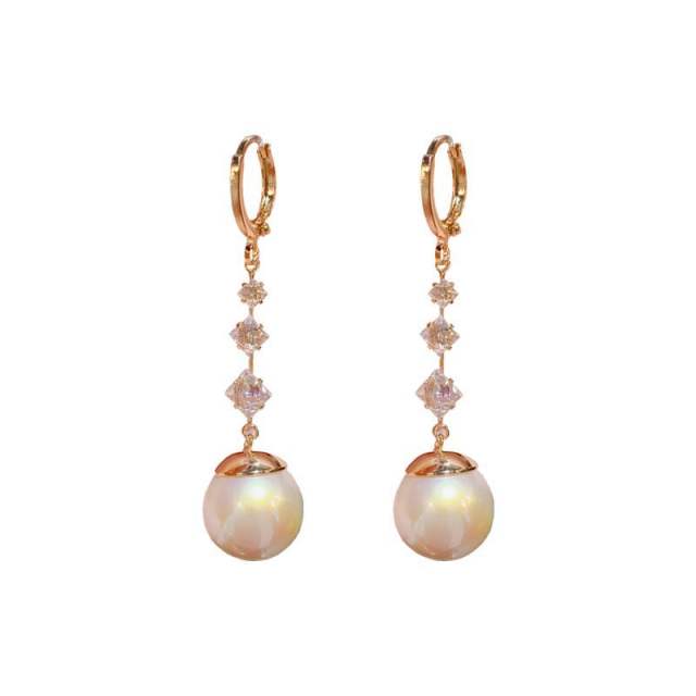 Korean fashion pearl beads dangle earrings