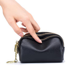 Korean fashion mini size plain color leather coin purse wallet