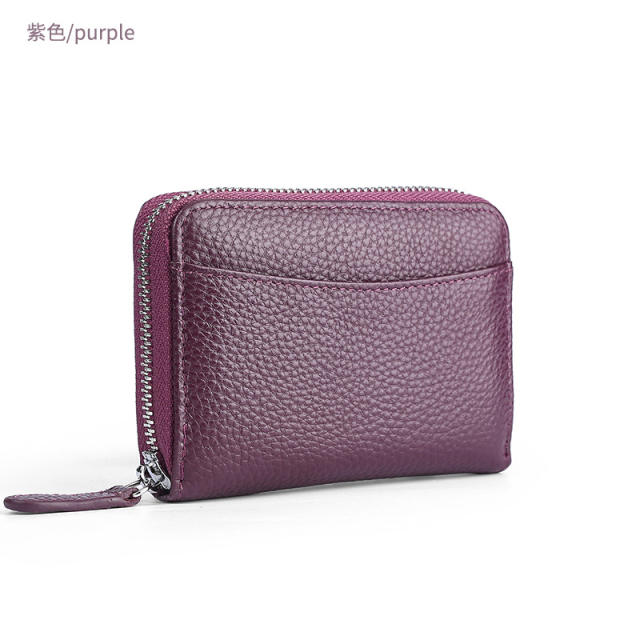 RFID leather coin purse card wallet
