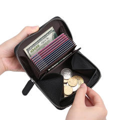 RFID leather coin purse card wallet