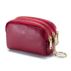 Korean fashion mini size plain color leather coin purse wallet