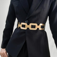 Fashionable geometric square dress corest belt
