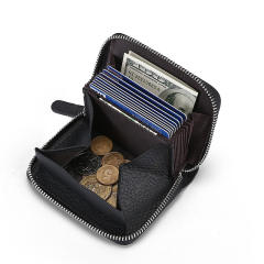 RFID leather coin purse card wallet
