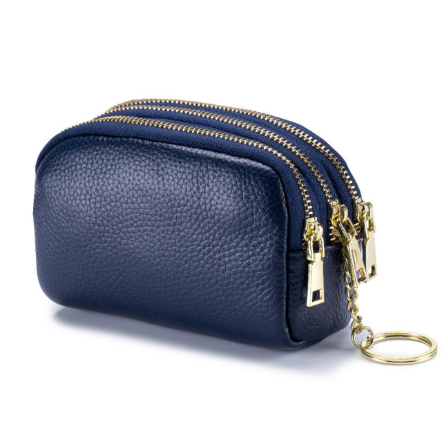 Korean fashion mini size plain color leather coin purse wallet