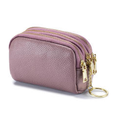 Korean fashion mini size plain color leather coin purse wallet