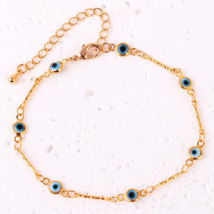 Color enamel evil eye real gold plated necklace dainty necklace