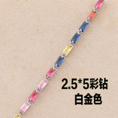 Popular rainbow cubic zircon real gold plated choker necklace