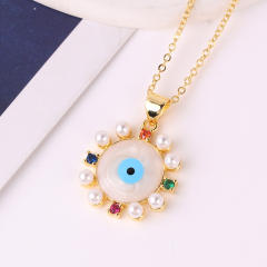 INS geometric heart clover pendant real gold plated necklace