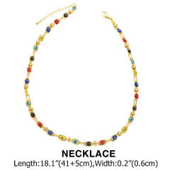 Personality evil eye real gold plated necklace bracelet
