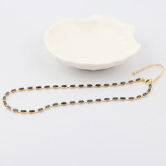 Popular rainbow cubic zircon real gold plated choker necklace