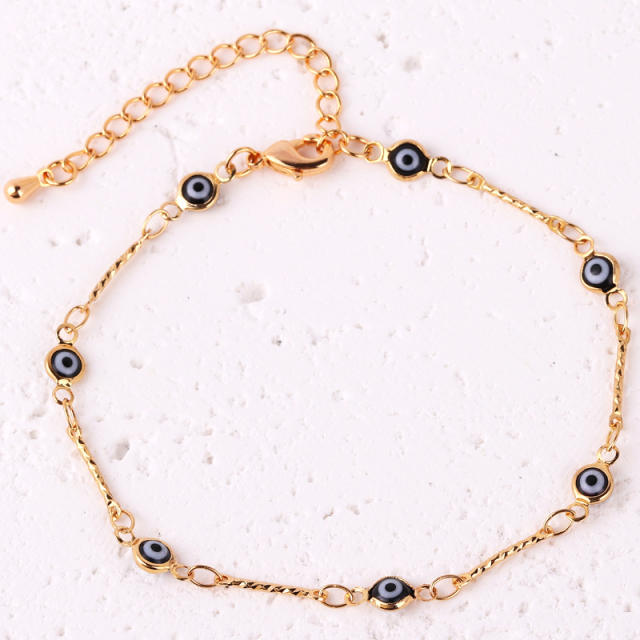 Color enamel evil eye real gold plated necklace dainty necklace