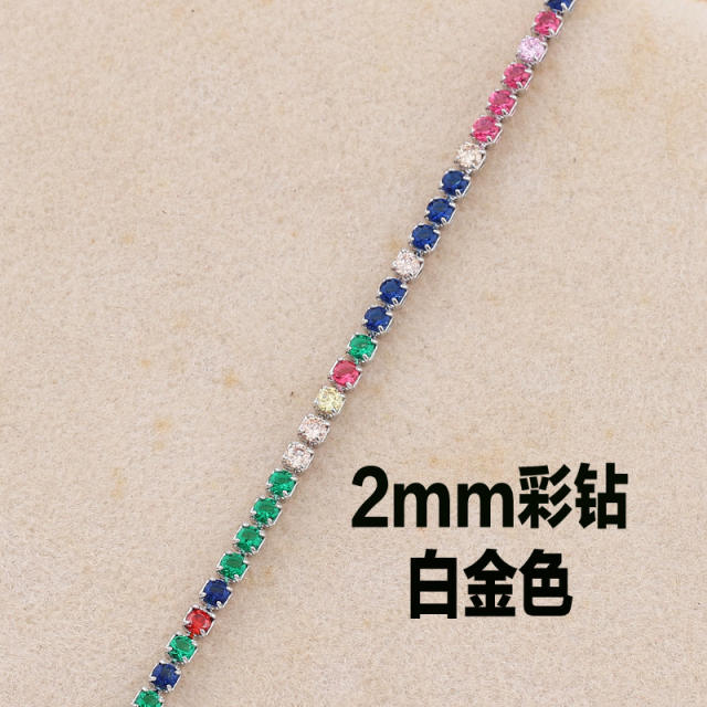 Popular rainbow cubic zircon real gold plated choker necklace
