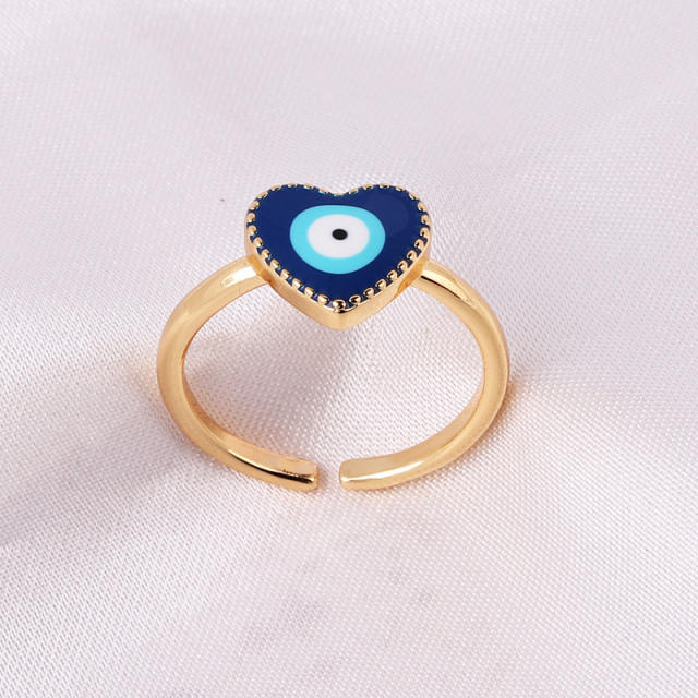 INS enamel evil eye real gold plated rings