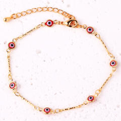 Color enamel evil eye real gold plated necklace dainty necklace